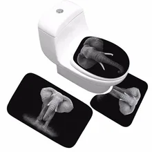 CAMMITEVER 3 шт./компл. принт слона противоскользящие влаговпитывающие напольный коврик ковер коврик для ванной комнаты полиэстер Комплект ковриков для ванной