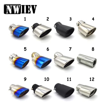 

NWIEV Universal Chrome Stainless Steel Automobiles Exhaust Muffler Tip Pipe Trim Modified Car Rear Tail Throat Liner Accessories