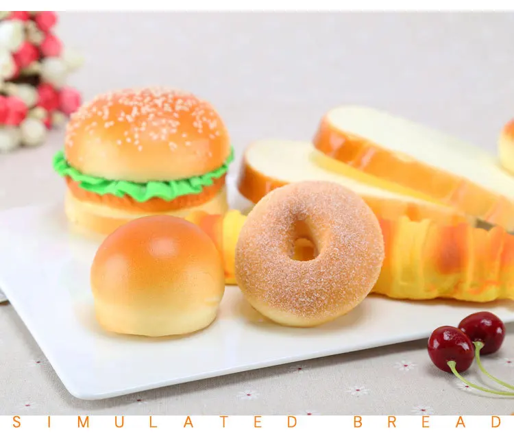 Artificial bread fake food squishy cake Simulation Model Soft PU Bread 1 pcs Fake Cake Bakery Photography props Decor Soft Bread