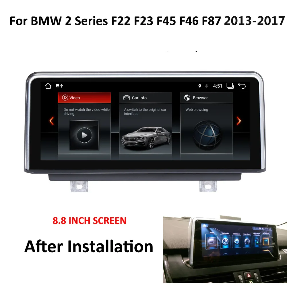 

COIKA 2+32G RAM Android 6.0 System CAR GPS Navi For BMW F22 F45 F46 F87 2013-2017 Touch Screen Player BT Mirror Link SWC WIFI