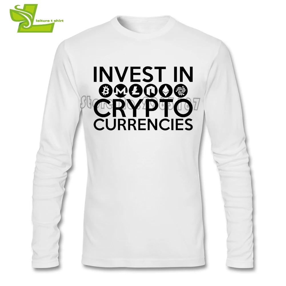 Инвестируйте в криптовалюты эфириум Litecoin Monero Bitcoin Zcash футболка мужская с длинным
