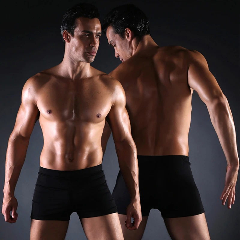 

Hot Sale Black Swimwear for Men Beach Swim Suit 2019 Man Swimwear Shorts Spandex Swimsmuits Sexy Male Swimming Trunks