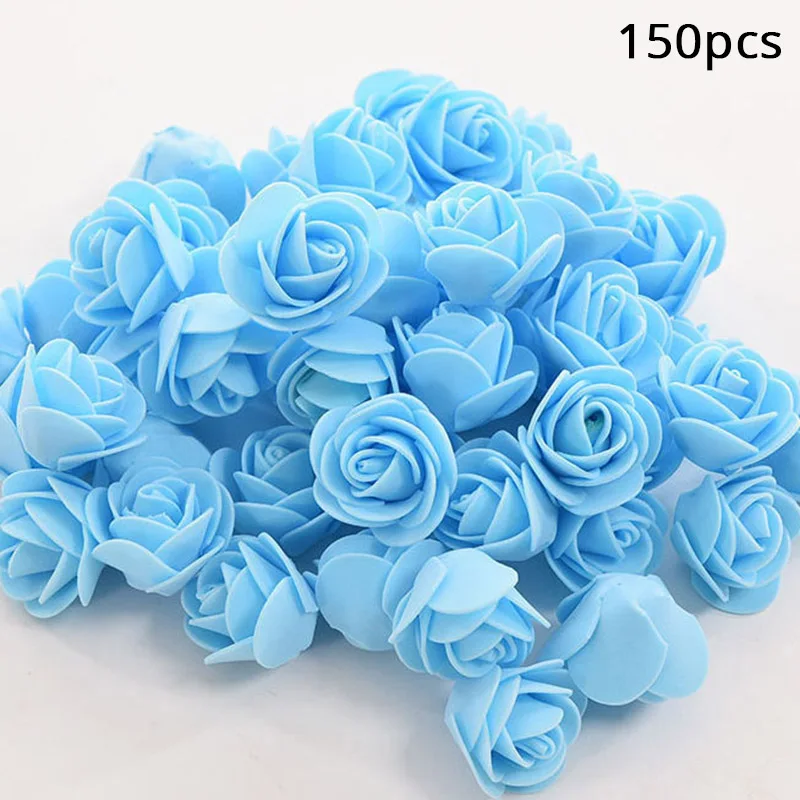 1Pcs Polystyrene Styrofoam White Foam Bear Mold Artificial Flower Head Rose Teddy Valentine's Day Gifts Party Wedding Decoration - Цвет: Light Blue