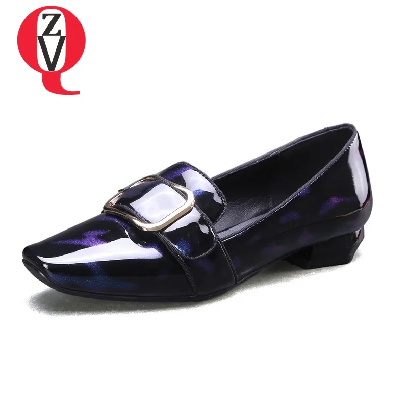 

ZVQ ladies low heel pumps good quality square toe ladies casual shoes ladies sprign autumn 2.5 cm real leather inside pumps