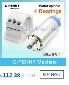 G-PENNY 2.2KW ER20 мотор шпинделя с водяным охлаждением ЧПУ 4 шт. подшипники Точность 0,01 мм гравировальный фрезерный станок 80x230 мм фрезерный станок с ЧПУ