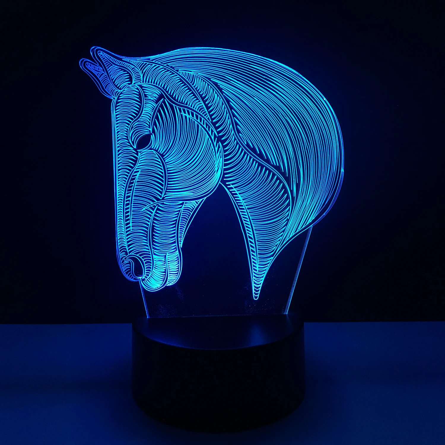  7 Colors Changing Animal Horse LED Night light USB Novelty Gifts 3D Desk Table Lamp USB touch Baby  - 32852360345