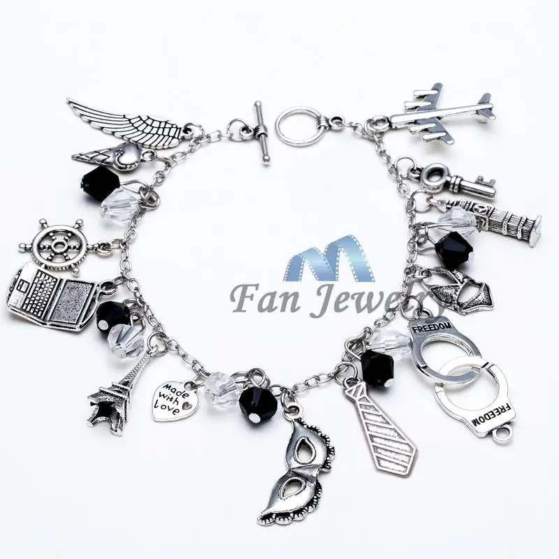 50 Fifty Shades Freed handcuff marsk tie charms bracelets SL926in