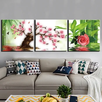 

3 Panels Chinese Paintings Posters And Prints Wall Art Canvas Painting Wall Pictures For Living Room Home Decoration