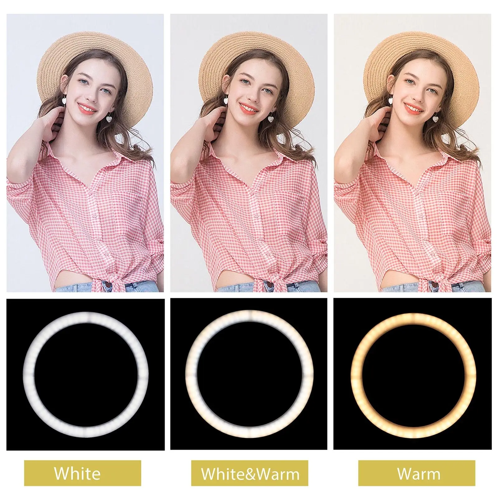 Walkingway 6" Photography Lighting Dimmable LED Selfie Light Ring Light Youtube Live Video Makeup Photo Studio Light USB Plug