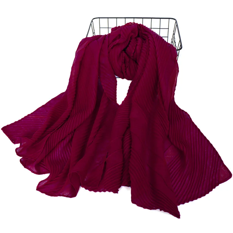 Shimmer шелковый шарф хиджаб плотная мягкие платки блеск мусульманские шарфы платки сплошной цвет обертывания тюрбаны-повязки шарфы 10 шт./лот - Цвет: 7