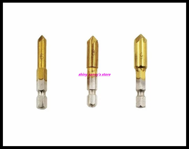 6-19mm Hex Handle Five Edge Chamfer Of Titanium Coating Knife Bore Hole Chamfering Machine Woodworking Countersink Drill Bit