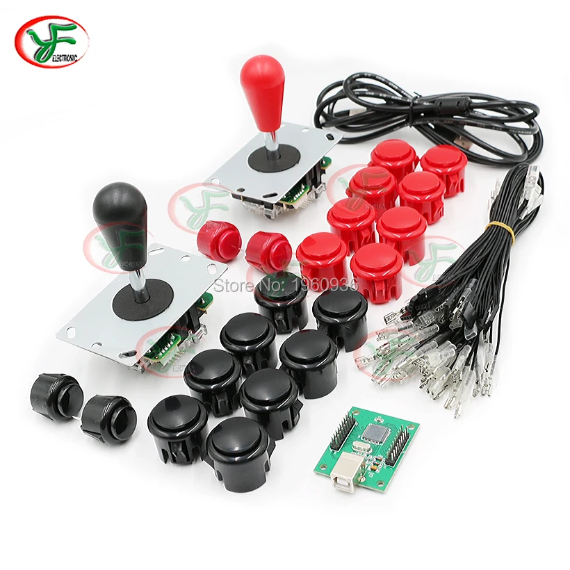 2 Полный комплект плеера MAME Аркады Наборы USB к ПК/Paspberry Pi /PS3 с джойстик в