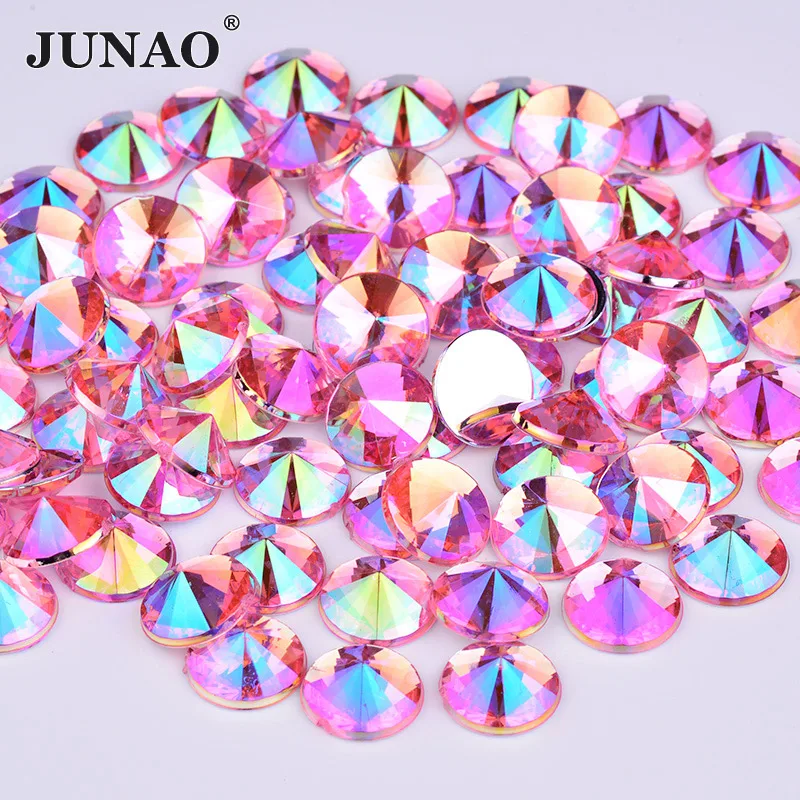 Декоративные круглые Стразы для ногтей JUNAO 4 5 6 10 мм|crystal non hotfix|rhinestones roundnail art stones |