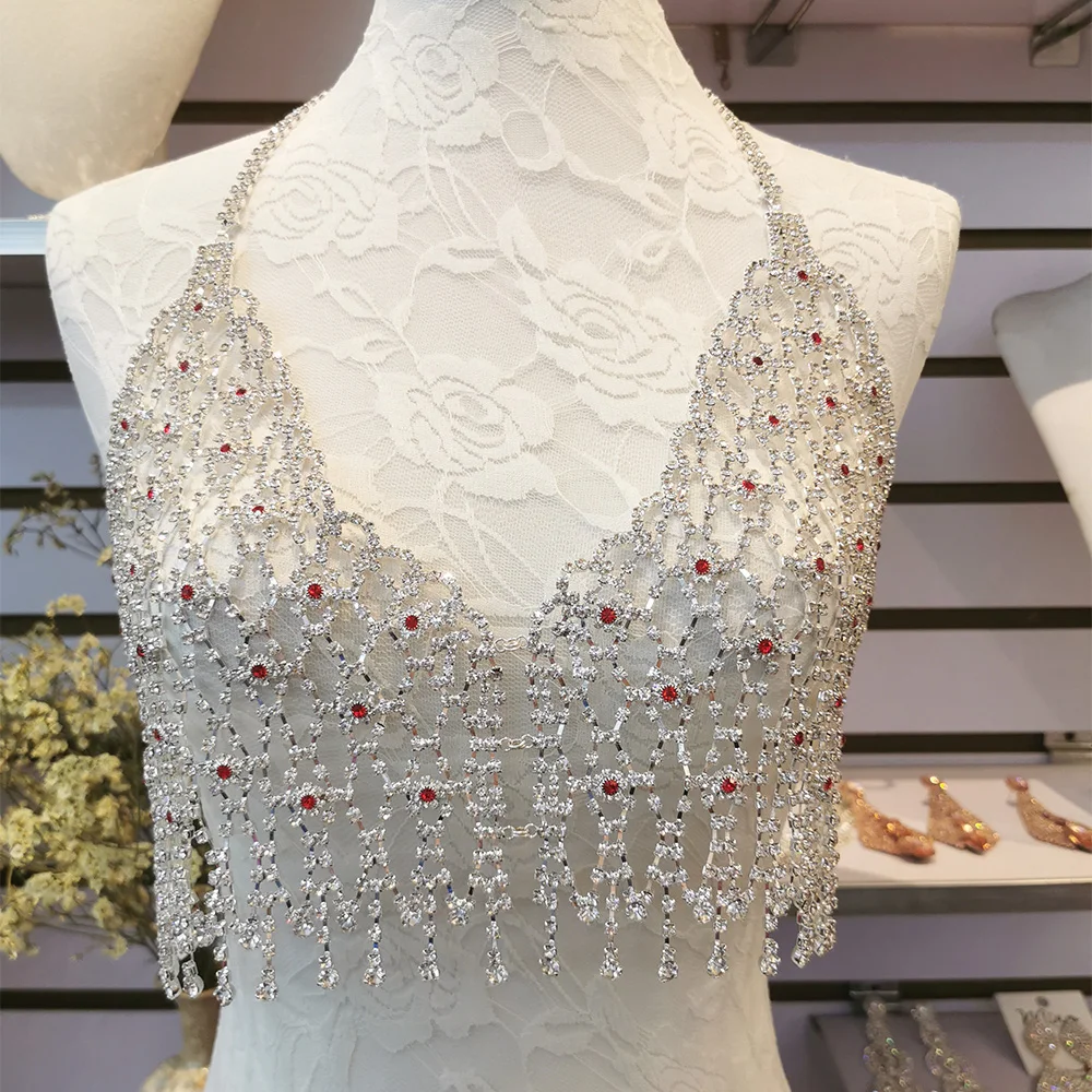Изысканные стразы женские бикини Appliques Кристалл страз цепь тела подвеска на