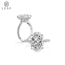 LESF 5 ct Four Prong Solitaire Engagement Rings For Women Design 12*10 mm Center Stone 925 Sterling Silver Bridal Band Ring LESF 5 ct Four Prong Solitaire Engagement Rings For Women Design 12*10 mm Center Stone 925 Sterling Silver Bridal Band Ring