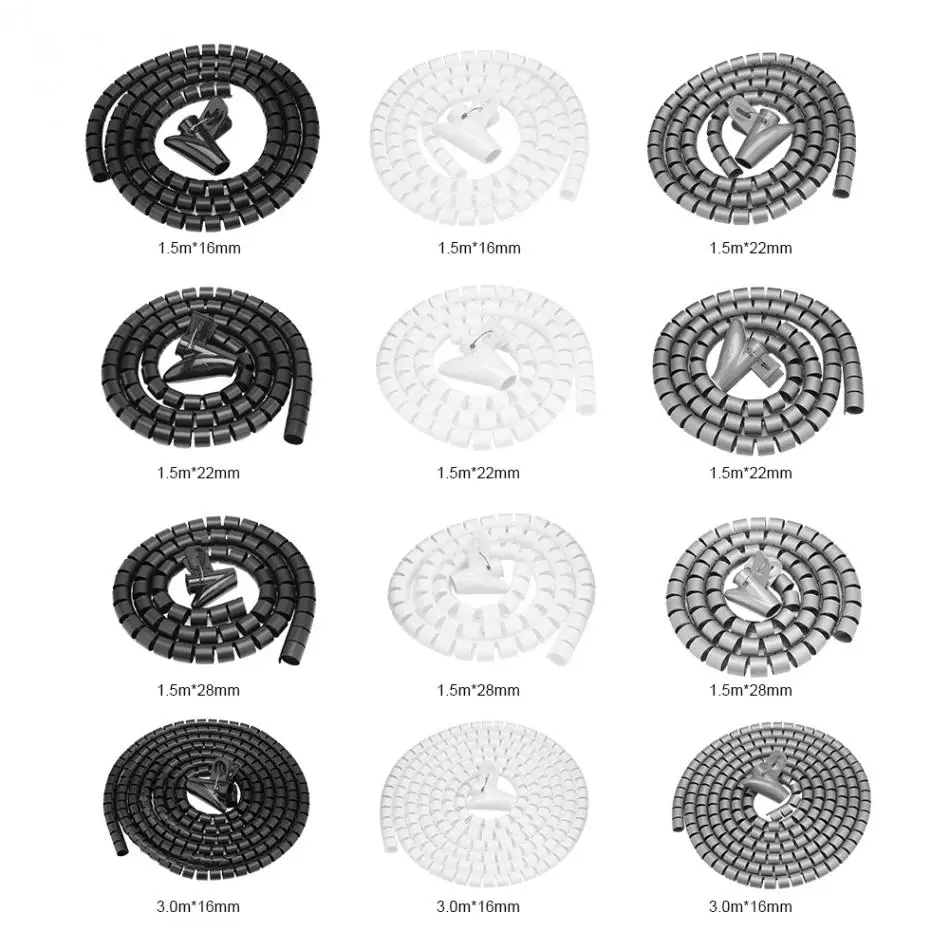 Гибкая спиральная трубка компьютерный шнур протектор устройства для сматывания кабеля наушники кабельный зажим Органайзер управление провода устройство для хранения
