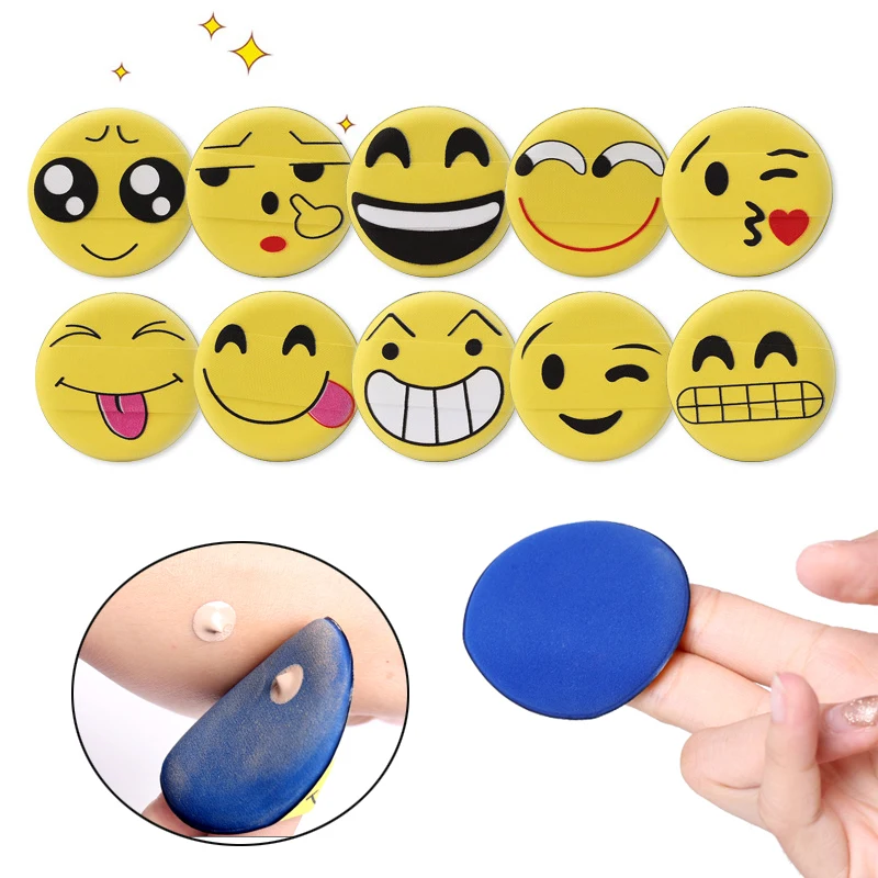 

1pc Lovely Expression Round Bases Powder Cosmetic Puff Soft High Quality Face Foundation Makeup Puff