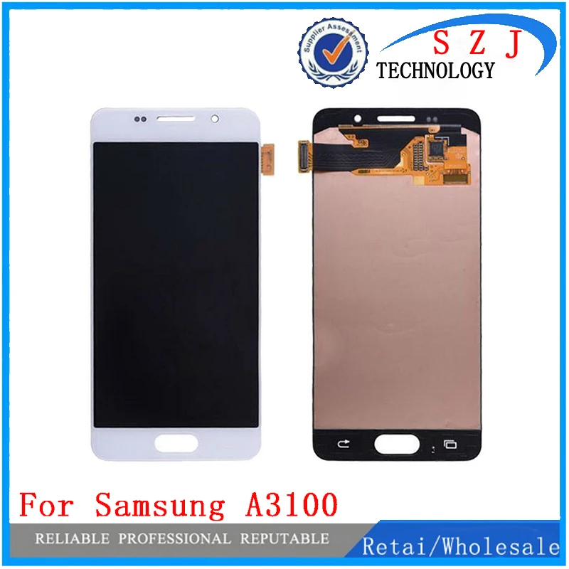 New For Samsung Galaxy A3 A3100F A3100 A310F 2016 Touch Screen + LCD Digitizer Assembly -White/Black Free Shipping