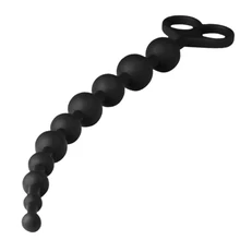 Newly Masturbation Anal Beads Silicone Massager Butt Stimulator with Double Pull Ring Adult Sex Toy 19ing