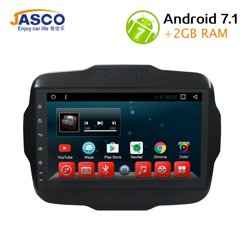 

Jasco 9" Touch Screen Car DVD Player Android 6.0 GPS Navigation for Jeep Renegad Multimeida Player Bluetooth+Video+Radio+Audio