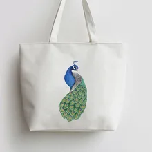 Павлин peachen Peafowls Холщовая Сумка Для Покупок Сумка с картинкой сумки многоразовые сумки для покупок, продуктовые сумки AN086