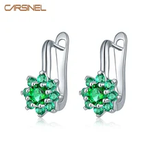 CARSINEL Высокое качество Серебряный цвет CZ серьги-кольца с цирконом для женщин модное свадебное ювелирное изделие серьги 7 цветов ER0278