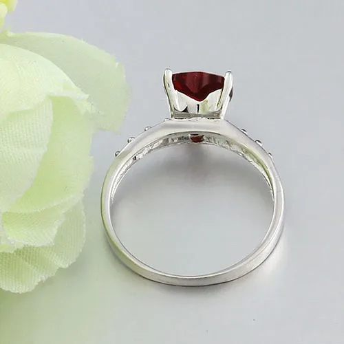 Genuine 925 Jewelry Gifts For Woman Classic CZ Heart Rings For Women Sterling Silver Jewelry Valentines Gift(JewelOra Ri100528)