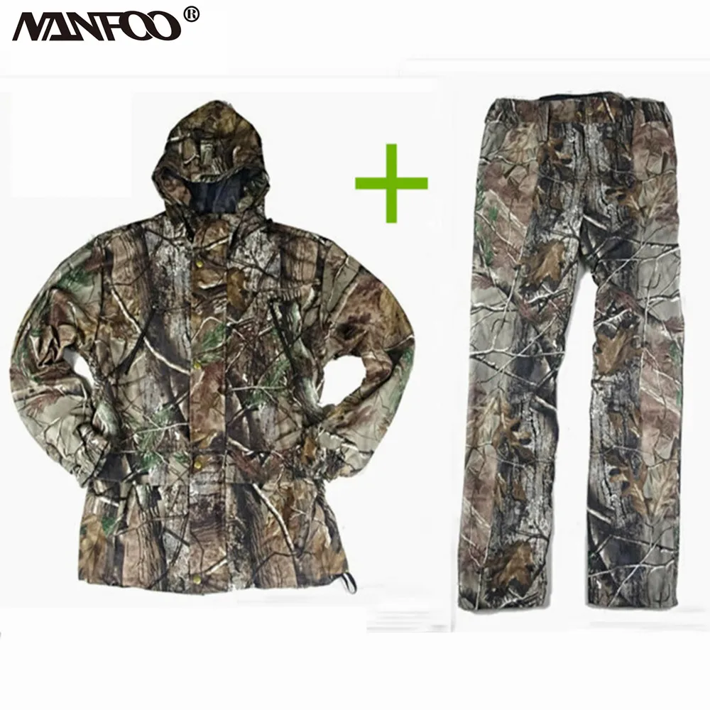 

Outdoor Spring Autumn Waterproof Anti-mosquito Bionic Camouflage Hunting Climbing Clothing Breathable Anti-tear Camping Suit