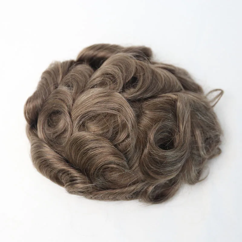Парик для волос для мужчин натуральные европейские натуральные волосы парик заменить Мужские t системы 17 # цвет Мона кружева с ПУ вокруг