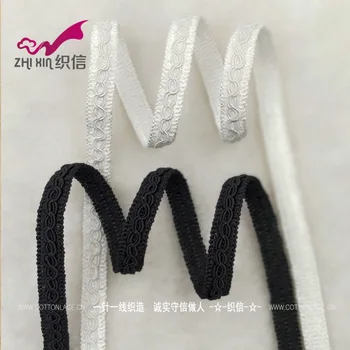 

50Metres White Black DIY Lace Trim Ribbons Braided For Costume High Quality Centipede Braided Sewing Lace Ribbon Galons Merce