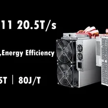Asic BTC BCH SHA-256 Miner AntMiner S11 20,5 T с БП Биткойн Майнер лучше, чем S9 S9i S9j T15 Z9 WhatsMiner M3 M10