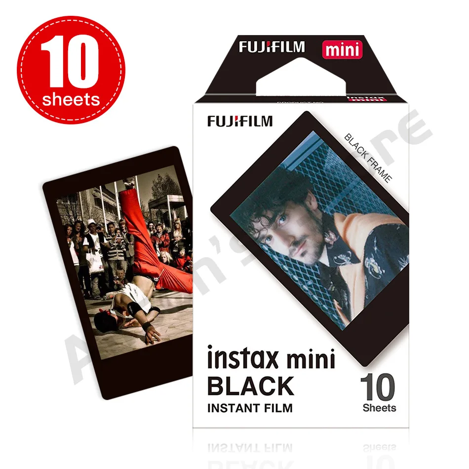 Пленка моментальной печати Fujifilm Instax Mini небесно-голубой 10+ черная рамка 10+ Монохромный 10+ двойной белый край для 20 90 8 70 7s 50s 25 - Цвет: 10 Sheets