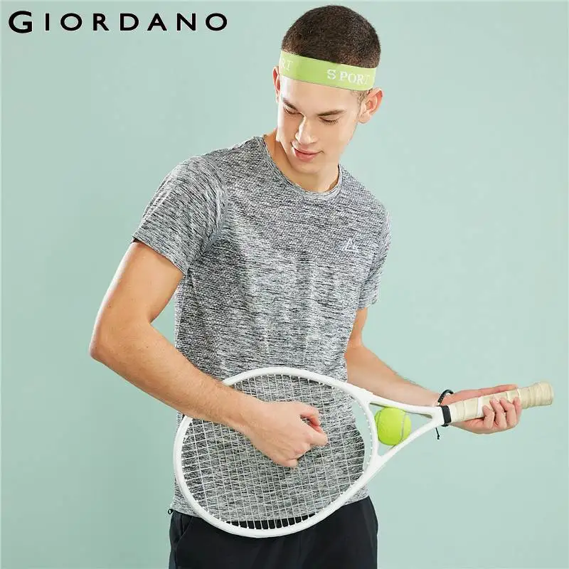 

Giordano Men T Shirt Men COOLMAX Printed Pattern Crewneck Design Summer Tee Men Mesh Fabric Seamless Sides Tshirts
