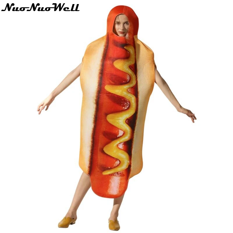 

Hot Dog Cosplay Costume Sandwich Costumes Christmas Halloween Party Dress Outfit Jumpsuit Role-Play Stage Performance Food Dress