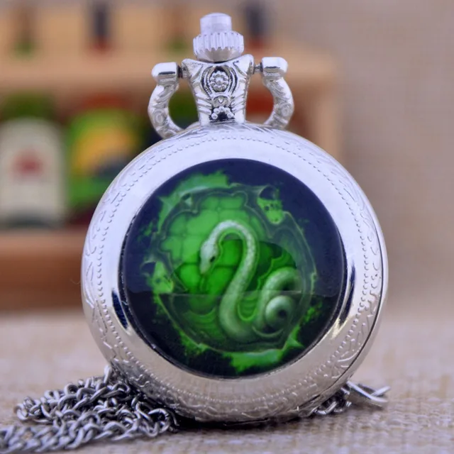 Hogwarts Harry Potter Slytherin School Green Snake Black/Bronze/Silver Dome Quar Hogwarts Harry Potter Slytherin School Green Snake Black/Bronze/Silver Dome Quar