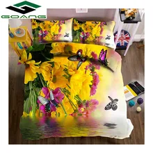 Best Price GOANG Queen bedding set bed sheet duvet cover pillow case 3d digital printing flowers and butterfly hotel bedding Home textiles Best Price GOANG Queen bedding set bed sheet duvet cover pillow case 3d digital printing flowers and butterfly hotel bedding Home textiles