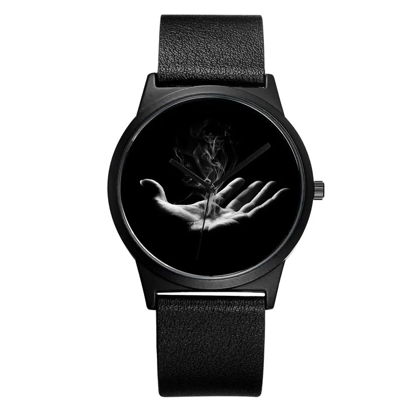 

B-9038 BAOSAILI Simulated Hand Fire Dial Watch Mens Outdoor Sports Watch Luxury Brand Black japan por Real Leather Watch hombre