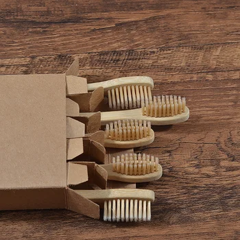 5-Pack colorful soft bristles bamboo toothbrushes wholesale eco friendly Oral Care tooth brush wooden bamboo clareador de dente 4