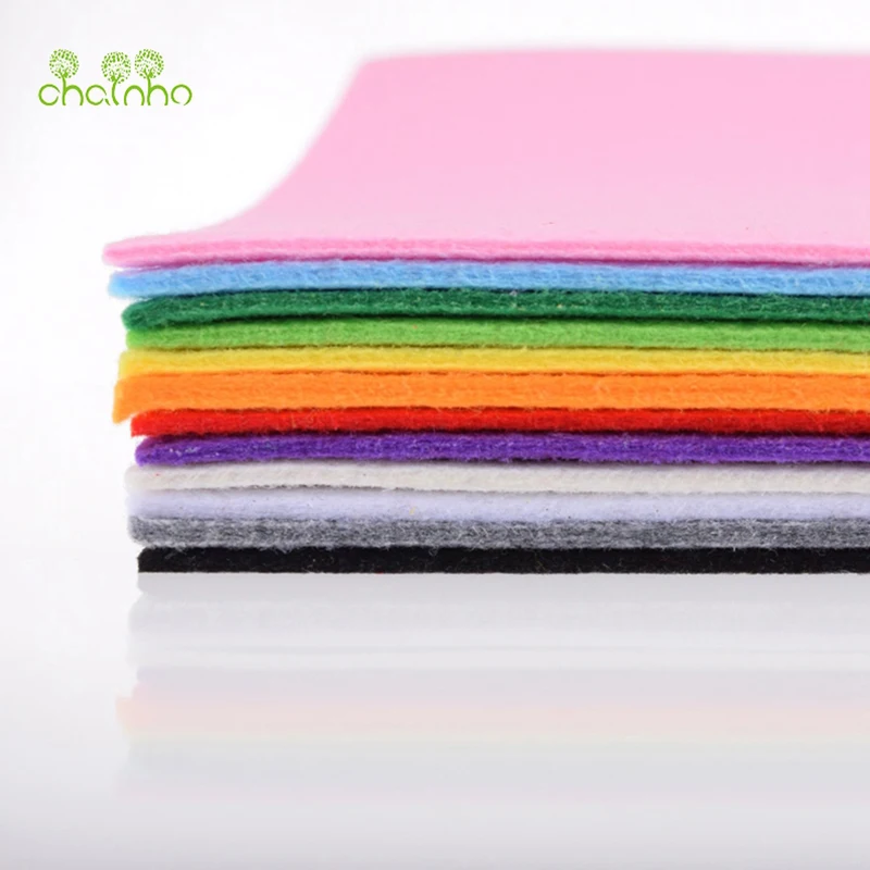 

3mm Thick Felt Non Woven Fabric Polyester Cloth For Sewing Dolls Crafts Home Decoration Pattern Bundle 10pcs 30*30cm PFH030