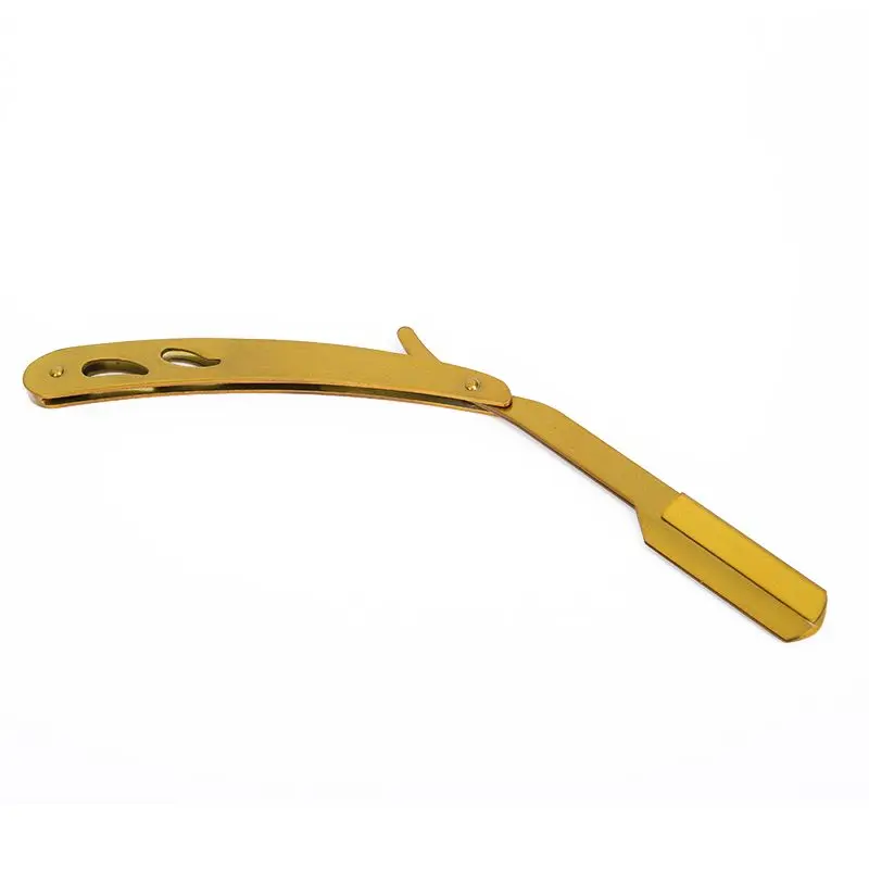 1pc High Quality Pro Stainless Steel Straight Razor Durable Folding Edge Barber Razor Gold Shaving Shaver