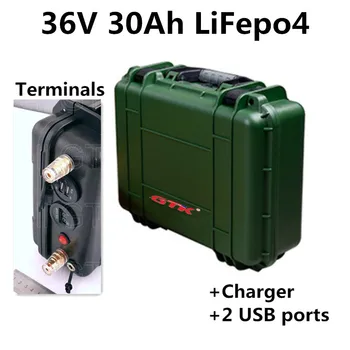 

36V 30Ah LiFepo4 lithium li ion battery pack for power wheelchair e scooter solar energy system home ESS tricycle +5A charger