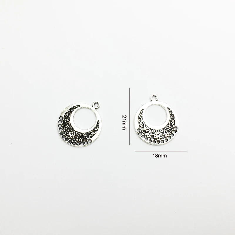 

30pcs/lot Antique Silver Connector Charm Pendants 21*18mm For Jewelry Making Components Finding