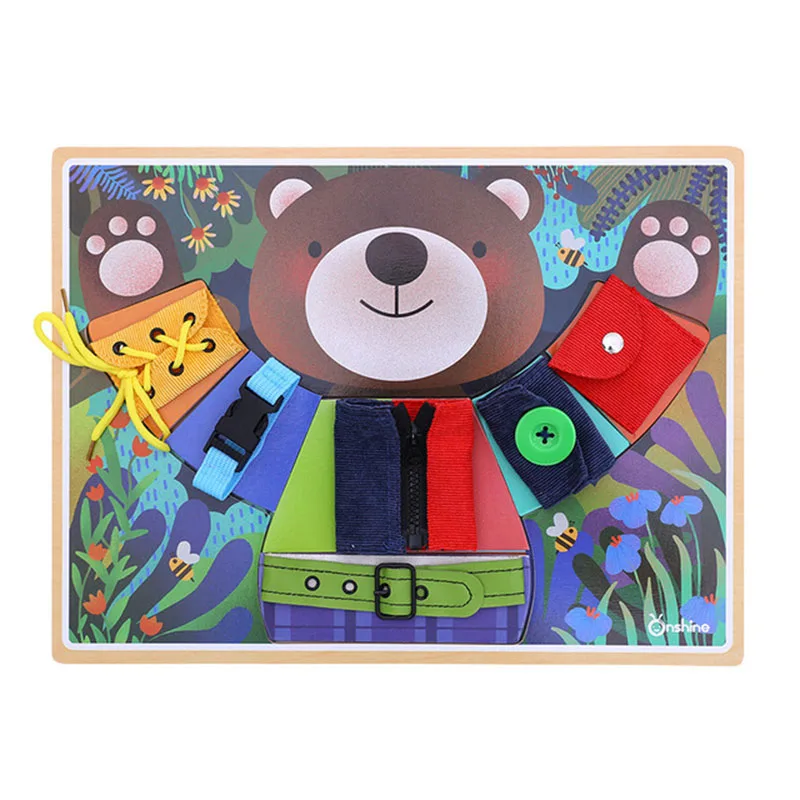 

Cartoon Animals Dress Cloth Learning Board Kids Toys Montessori Materials Educational Wooden Toys for Children Teaching Aids