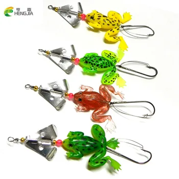 

100PCS 11.5CM 6.2G maple metal spinner spoon soft plastic frog fishing lures pike bass fishing baits isca pesca fishing tackles