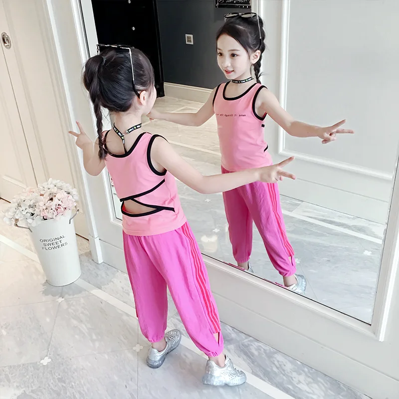 

Girls' Fashion Set 2019 New Summer Set Casual Sports Girl Ocean Two-piece Set