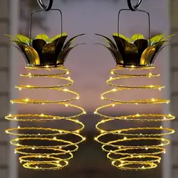 Утюг ананас висит фонарь на солнечных батареях садовые фонари 25 светодиодный LED уличная гирлянда Солнечный путь солнечного света строки