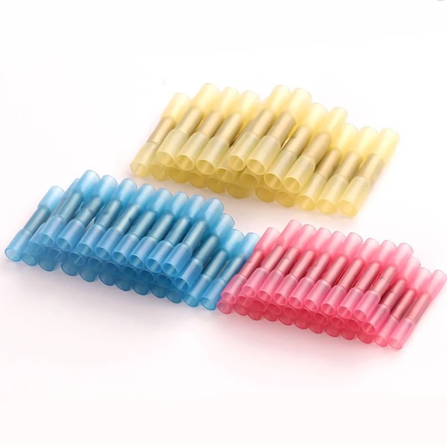 Heat Shrink Crimp Connectors 100-Pack Of RED - 22-18 AWG