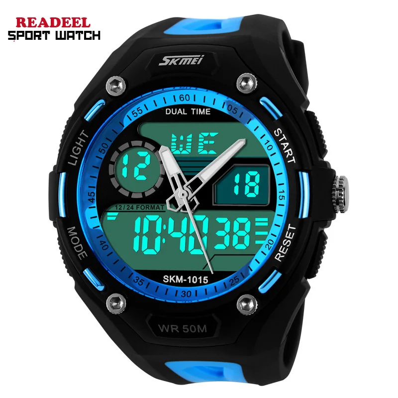 Men Sports Watches Men Electronic Quartz Wristwatch Relogio Digital Analog Alarm Military Watches Led 50m Waterproof