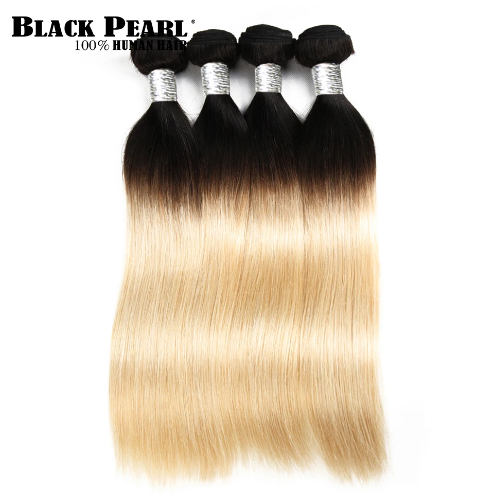 Black Pearl Pre Colored Ombre Human Hair Bundles 1 4pc Remy