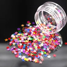 1 коробка Радужный акрил порошок кристаллический полимер дизайн ногтей строитель Ложные бусины для ногтей арт строитель человек ногтей полимерные инструменты звезды